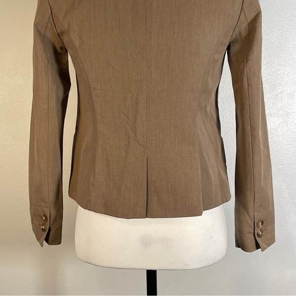 Loft Brown Notched Collar Open Front 2 Button Closure Long Sleeve Blazer XXSP - Picture 7 of 11
